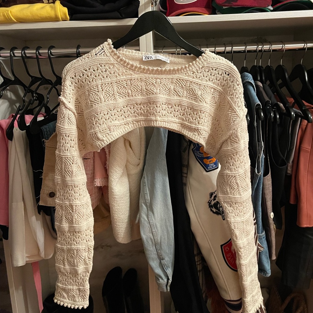 Zara crochet bolero cropped sweater NWOT